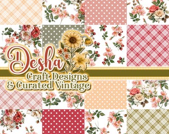 Vintage Floral Digital Paper Pack