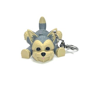 Articulated 3D Printed Yorkie Keychain – Cute Gift for Dog Moms, Handmade Yorkshire Terrier Accessory, Pet Lover Bag Charm