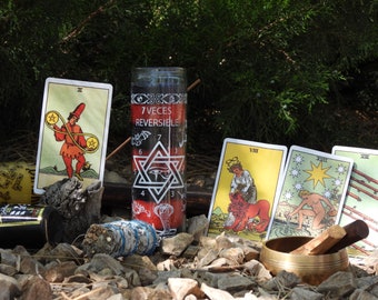 Veladora 7 Veces Reversible - 7 Times Reversible Candle - Cleanse And Returns The Negative Energy - *Cleanse your Body, Soul and Spirit*