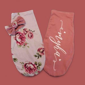 Patrón de costura para envolver y diadema en forma de capullo para bebés recién nacidos, hecho con jersey de tejido de punto elástico, patrón imprimible de descarga instantánea