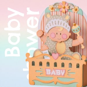 Baby box card SVG file digital download