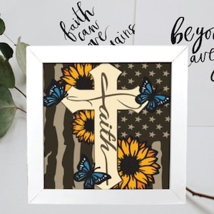 Faith shadow box SVG file layered shadow box