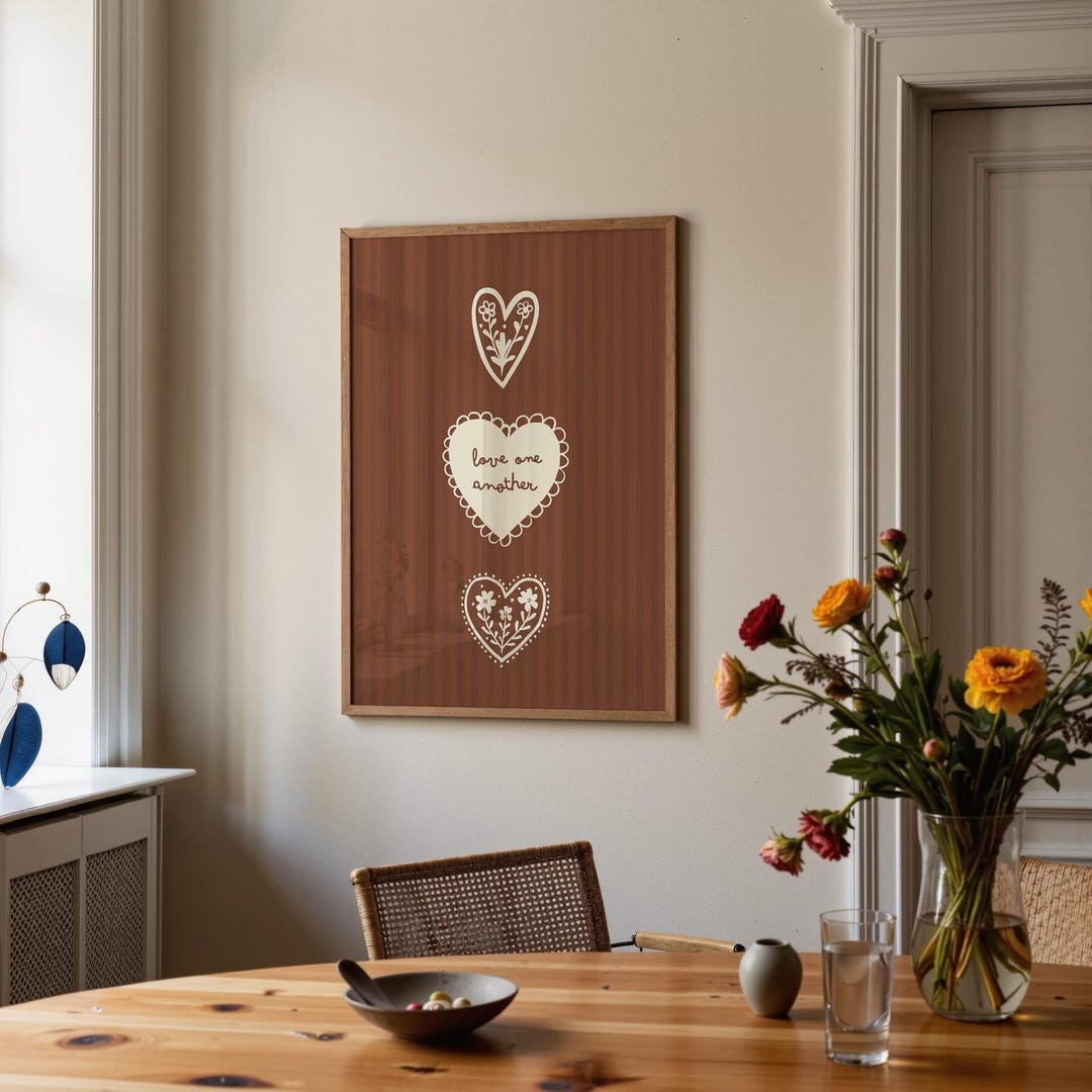 Christian Artwork Western Decor – Love One Another Valentines Heart ...