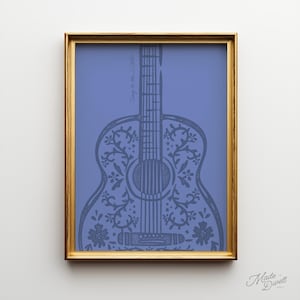 Floral Guitar Christian Print: Scripture Wall Art (Digital Download)