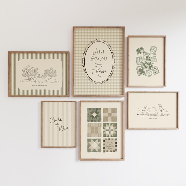 Child of God Nursery Wall Art Set | Neutral Jesus Loves You, Fruit of the Spirit, Psalms Prints | Faith Nursery Art