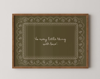 Do Every Little Thing With Love Christian Wall Art | Vintage Faith Quote Printable
