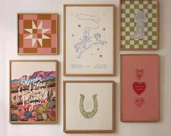 Faith-Based Western Gallery Wall Set | Christian Nursery Cowboy Art Prints | Digital Downloads