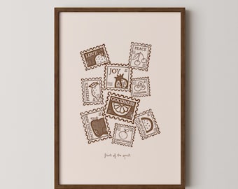 Fruit of the Spirit Vintage Art Print: Christian Fall Home Decor (Digital Download)