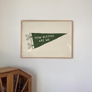 Drapeau vintage « Nous sommes bénis » : décoration chrétienne de Thanksgiving (téléchargement numérique)