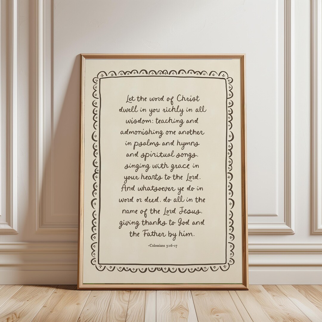 Bible Verse Print, Vintage Christian Wall Art Printable, Scripture Art ...