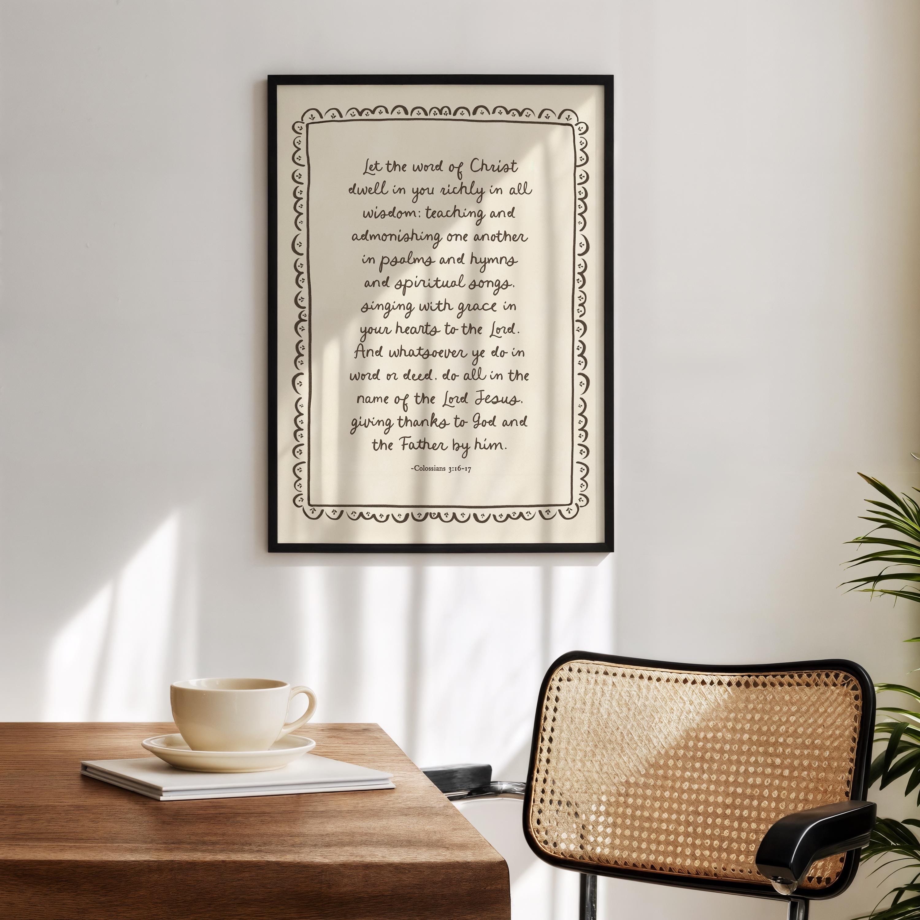 Bible Verse Print, Vintage Christian Wall Art Printable, Scripture Art ...