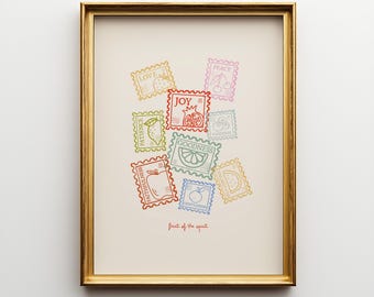Fruit of the Spirit Vintage Art Print: Christian Dorm Decor (Digital Download)