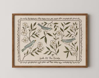 Bibel-Vers-Wand-Kunst, Volksvogel-Druck, botanisches christliches Kunstwerk