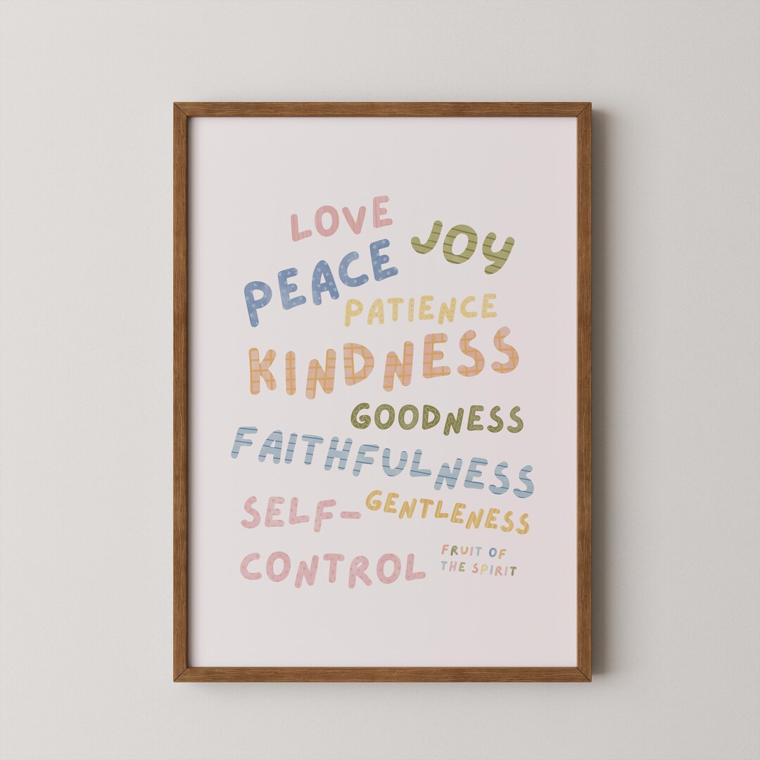 Fruit of the Spirit Wall Art | Colorful Christian Printable for Nursery ...