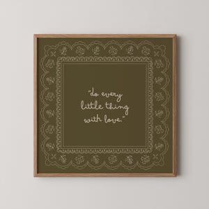 Vintage Christian Wall Art Printable | With Love Print | Floral Scalloped Border | Faith-Based Digital Download