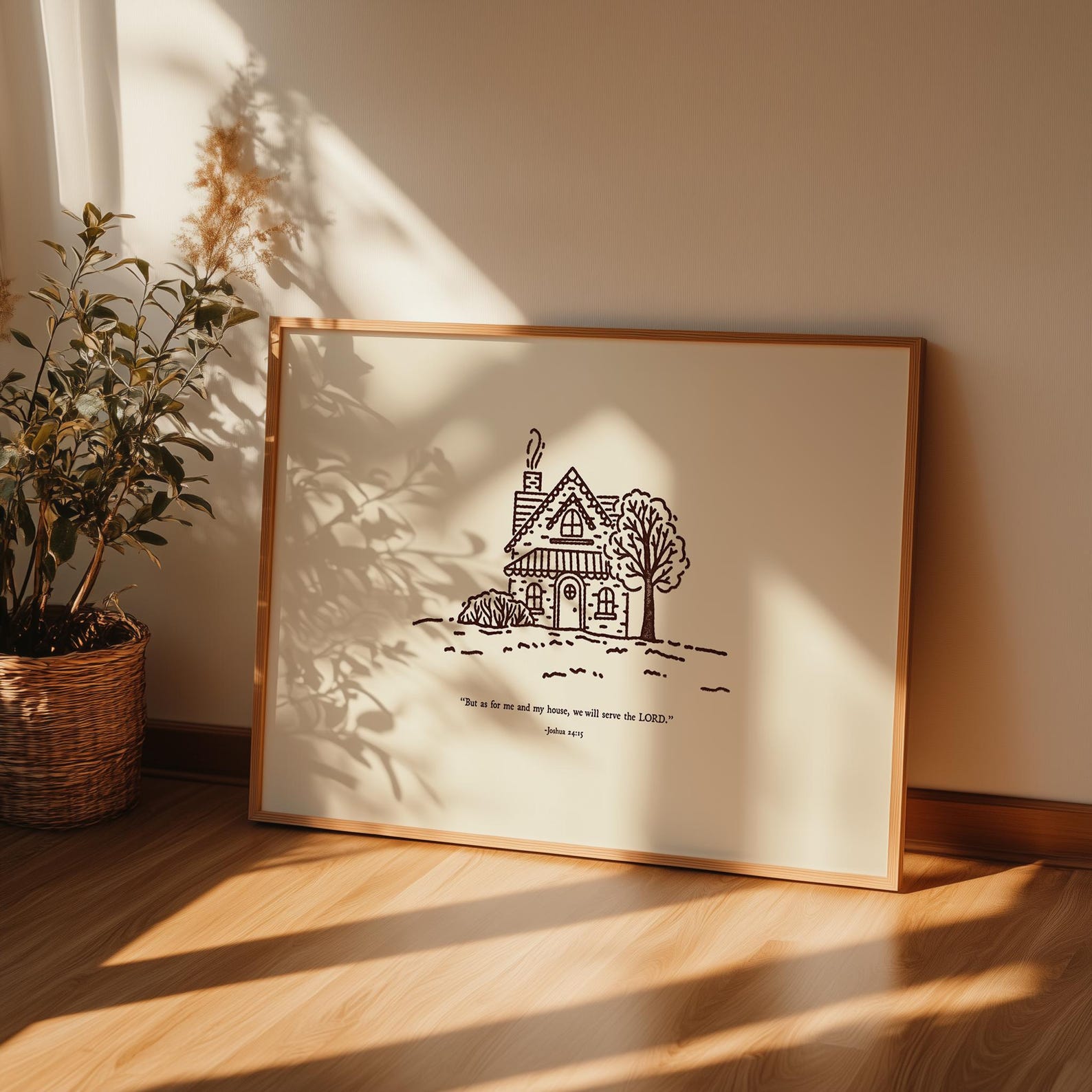 Christian Home Scripture Print| Bible Verse Wall Art Joshua 24:15 ...