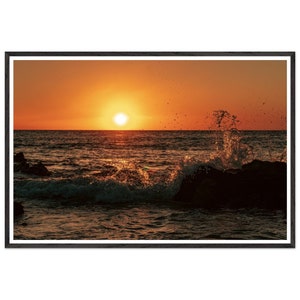Fine Art | Sunset at Ocean | Maui, Hawaii | Premium Wooden Frame | Free Shipping