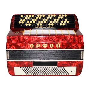 Acordeão Orpheus de cinco fileiras, 120 baixos