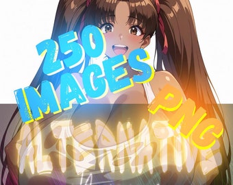 Anime girls in white background/ a.i digital art/ bundle/ 250 images/ digital download/PNG/instant download