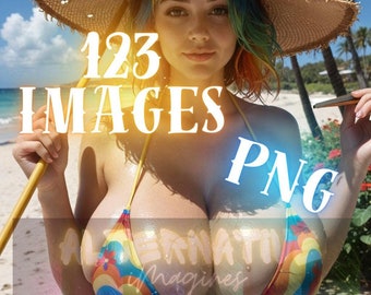 hyper realistic girls at the beach/ a.i digital art/ bundle/ 123 images/ digital download/PNG/instant download
