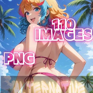 Anime girls at the beach vol 1/ a.i digital art/ bundle/ 110 images/ digital download