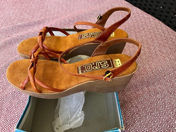 NOS ViNTaGe 70’s new in box s.r.o. leather Sandal… - image 6
