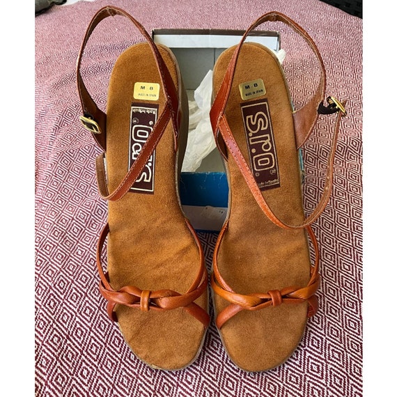 NOS ViNTaGe 70’s new in box s.r.o. leather Sandal… - image 1
