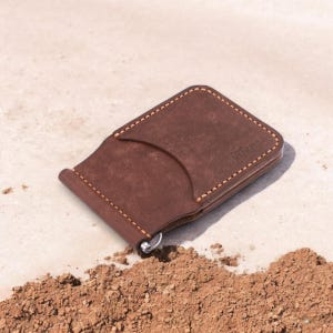 Porta-cartão e prendedor de dinheiro carteira minimalista Vitano "Clap" Feito à mão