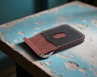 Cartera compacta con pinza para billetes, cartera minimalista Vitano "MClip" hecha a mano