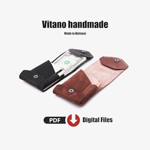 Patrón de billetera de cuero, PDF de patrón de cuero, Trabajos en cuero, Plantilla de cuero, PDF de billetera plegable, Plantilla de billetera, Vitano Handmade