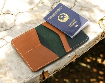 Cartera para pasaporte de piel curtida al cromo Vitano "Pasaporte" Hecha a mano