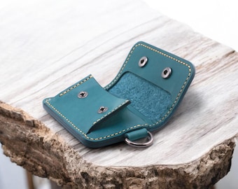 Cartera tarjetero minimalista de piel curtida vegetal Vitano "Box" Hecho a mano