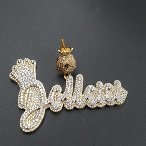 Colgante de moissanita celestial personalizado, colgante de letra hip hop de plata 925, colgante de rapero con diamantes VVS helados, probador de diamantes aprobado