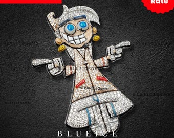 Colgante personalizado con dibujos animados helados, moissanita VVS1, plata 925