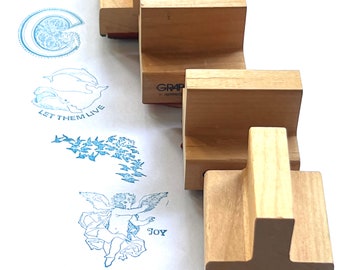 Vintage wood mounted rubber stamp Graphstamp