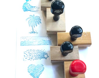 Vintage Ink-a Dink-a Do wooden rubber stamp with handle