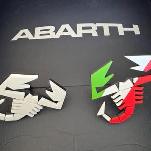Abarth Skorpion Diffusor Emblem – 3D-Druck PLA – Auto-Tuning für Abarth 500 / 595 / 695 immagine 3
