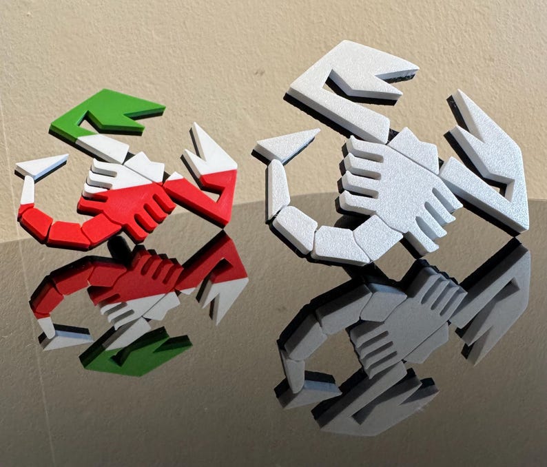 Abarth Skorpion Diffusor Emblem – 3D-Druck PLA – Auto-Tuning für Abarth 500 / 595 / 695 immagine 2