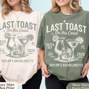 Beach Bachelorette Party Shirts, Last Toast on the Coast, Custom Bachelorette Shirts, Personalized Luxury Bachelorette, Social Club Bach