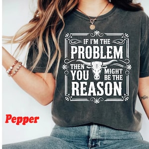 If I&#39;m The Problem Then You Might Be The Reason Shirt, Western Sweatshirt, Retro T-shirt, Country Music Shirt, Concert Shirt, Aesthetic Tee