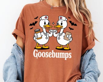 Spooky Goosebumps Halloween Nurse Silly Goose Nurse Halloween Shirt Nicu Nurse Shirt, Boo Boo Crew Nurse Gift For Women Halloween Nurse Gift