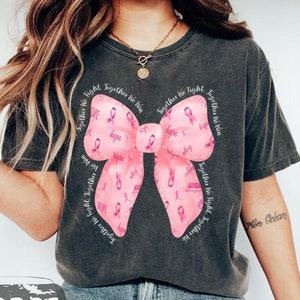 Together We Fight Together We Win Comfort Colors Shirt, Breast Cancer Awareness Shirt, In October We Wear Pink Tee, Pink Ribbon T Shirt