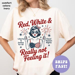 Red White Blue Anti Fourth of July Protest Shirt, Funny USA Shirt, Retro Political Tee, Equal Rights Shirt