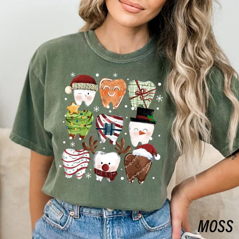Funny Christmas Teeth Comfort Colors Shirt, Cute Christmas Dentist