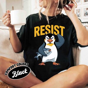 Penguins Resist Shirt, Flippers Up T-shirt, Heard Island Shirt, Protest Penguins Tshirt, Penguins Against Tariffs Tee, Subtle FDT Resistance