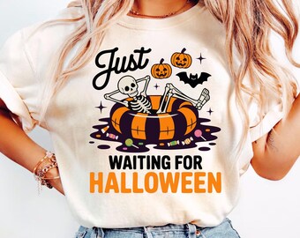 Summerween Comfort Colors® Shirt, Summer Skeleton, Spooky Summer Tee, Retro Summer, Girly Summer, Beach Vibes Tee, Halloween Skeleton Shirt
