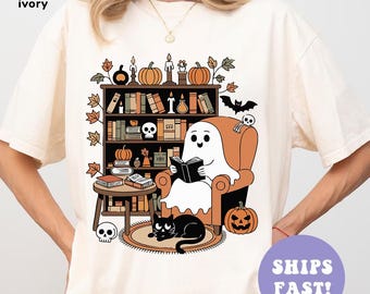 Ghost Book Reader Sweatshirt, Reading Tee Book lover gift Reading enthusiast book shirt ghost reader tee literature lover, Boo Sweatshirt