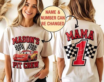 Lightning McQueen Race Car Birthday Family Matching Shirts, Cars Family T-Shirt, Pit Crew T-Shirt, Fast One Birthday, Birthday Boy Shirt