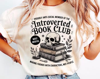 Introverted Book Club Sweatshirt, Anti Social Book Club Shirt, Book Lover Gift, Bookworm Shirt,Bookish Shirt,Romance Reader Gift,Book Reader