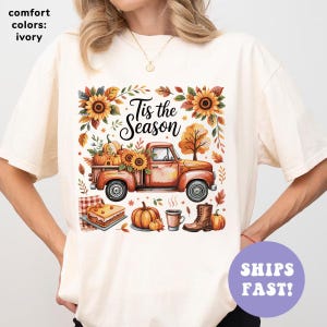 Comfort Colors Fall Shirt, Tis the Season Shirt, Fall Football Shirt, Women&#39;s Fall Shirt, Pumpkin Season, Fall Harvest Shirt, Autumn Doodle